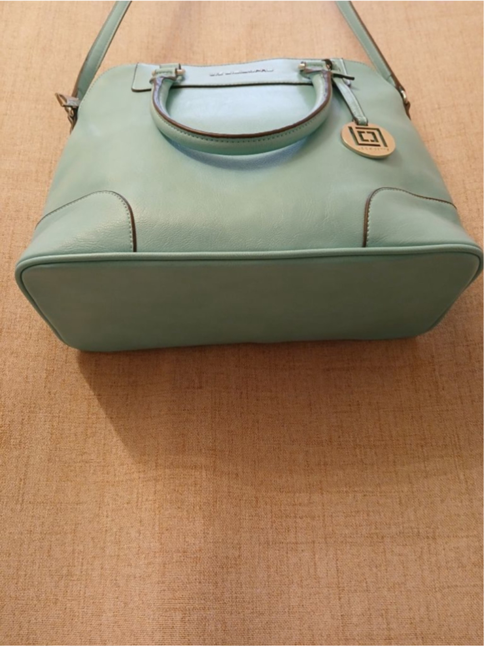 Women's Liz Claiborne Satchel One Size Light Blue with Brown Trim - Picture 3 of 12